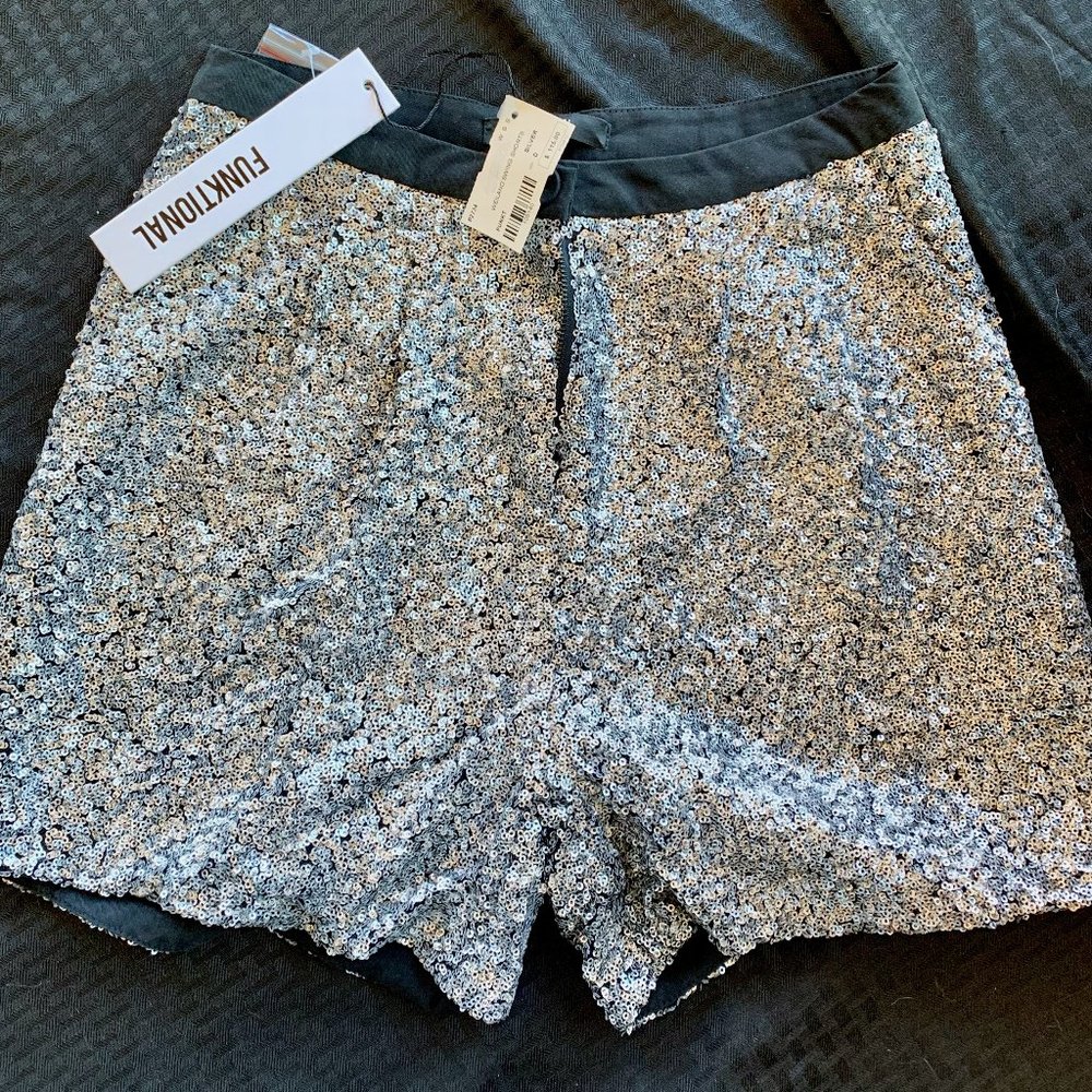 Silver Sequin Shorts
